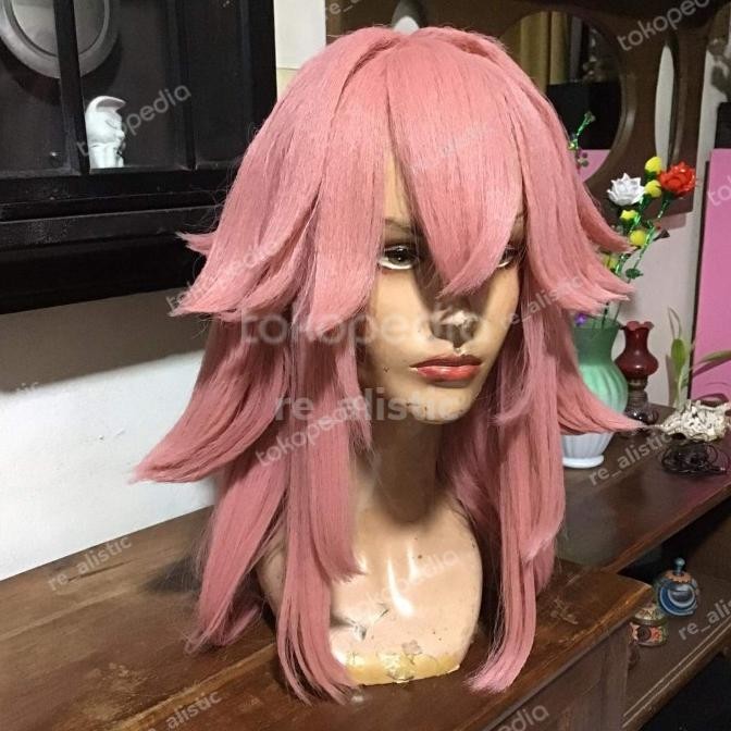 Murah Yae Miko Wig Genshin Impact Wig Cosplay Smoke Pink