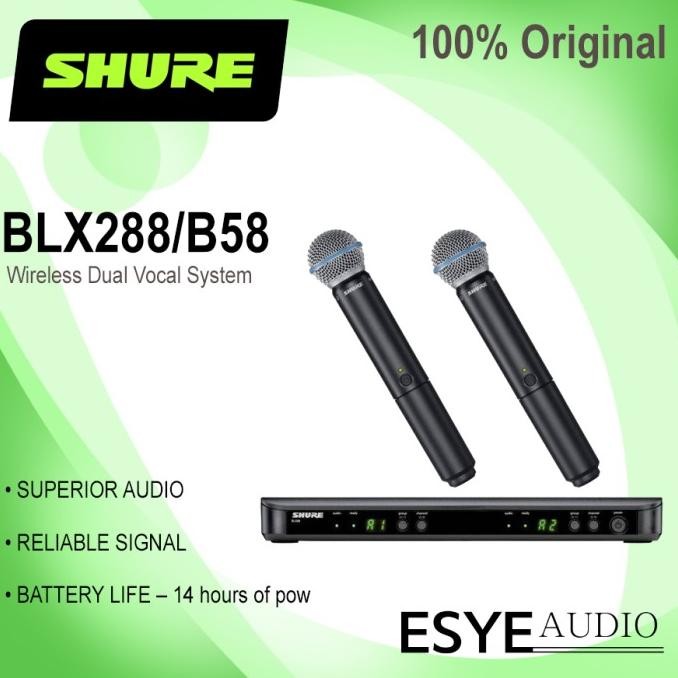 Promo Shure Blx 288 Beta 58 Blx288 Beta58A Mic Wireless Microphone