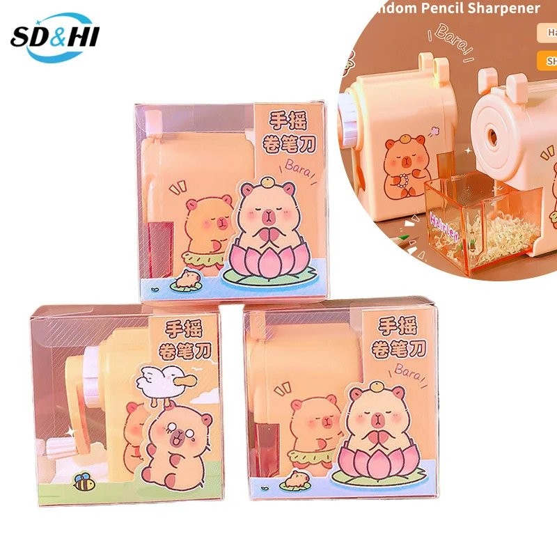 

Portable Capybara Hand Cranked Pencil Sharpener Creative Pencil Sharpener Office Supplies Student Stationery Gifts T3YU