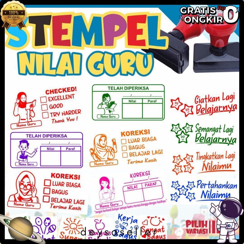 

Stempel Nilai Guru / Penilaian / Koreksi / Checked Diskon Setengah Harga