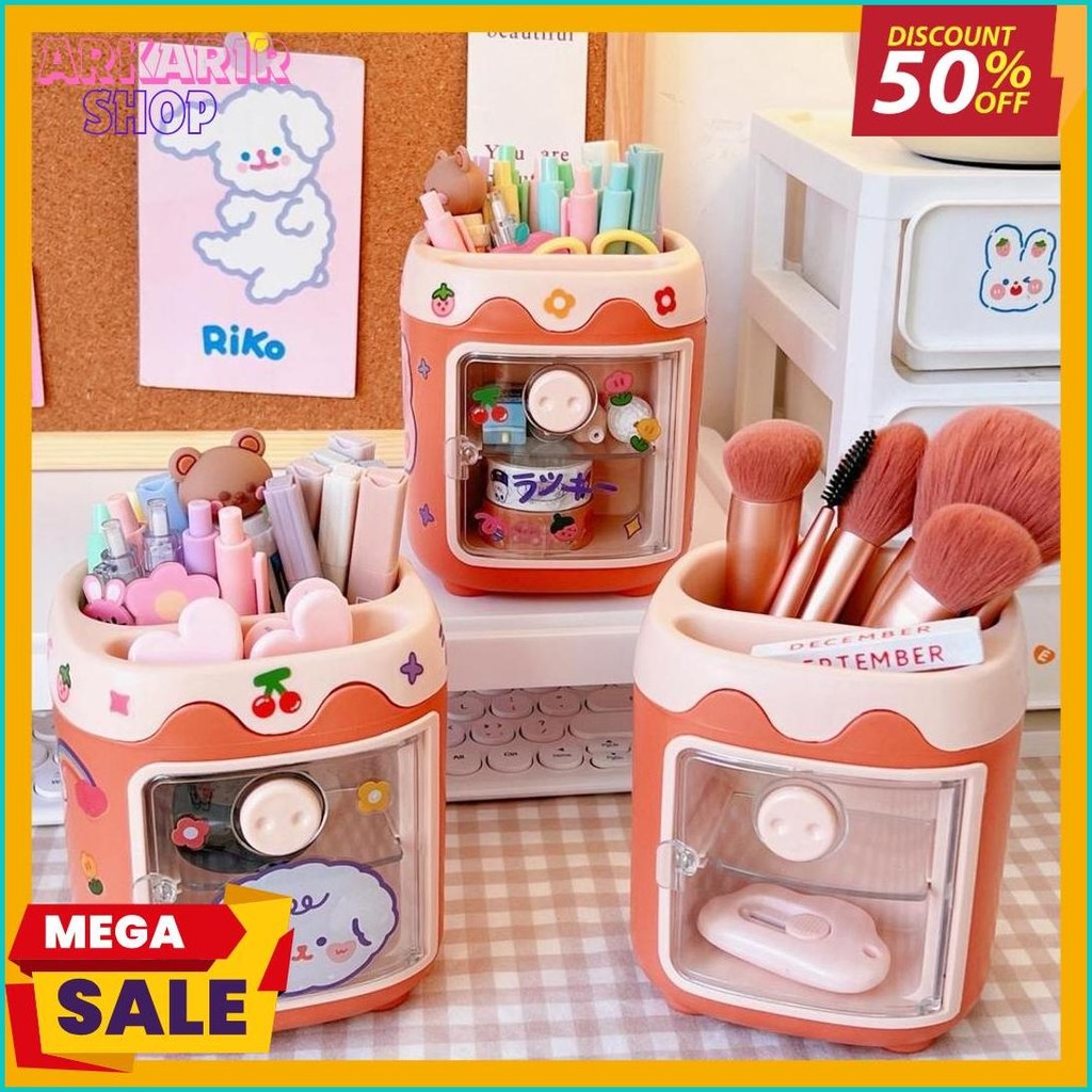 

Modis Multifungsi 2-Tier Laci Kotak Penyimpanan/Multifungsi Lucu Tempat Pena/Kantor Desktop Penyimpanan Pena Case St145 Diskon