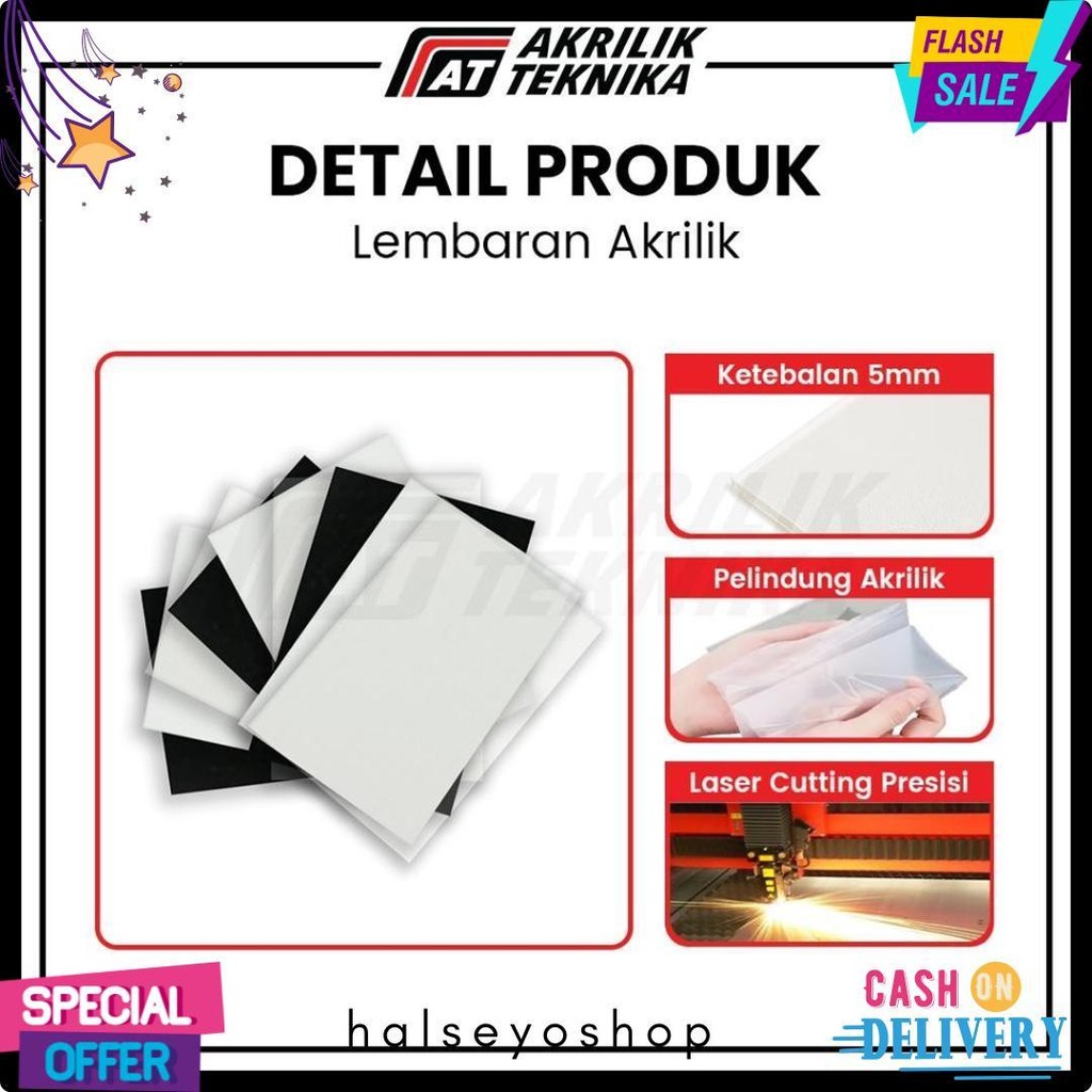 

Lembaran Akrilik A3 5Mm / Acrylic Sheet Clear / Akrilik Bening Hitam Putih Diskon