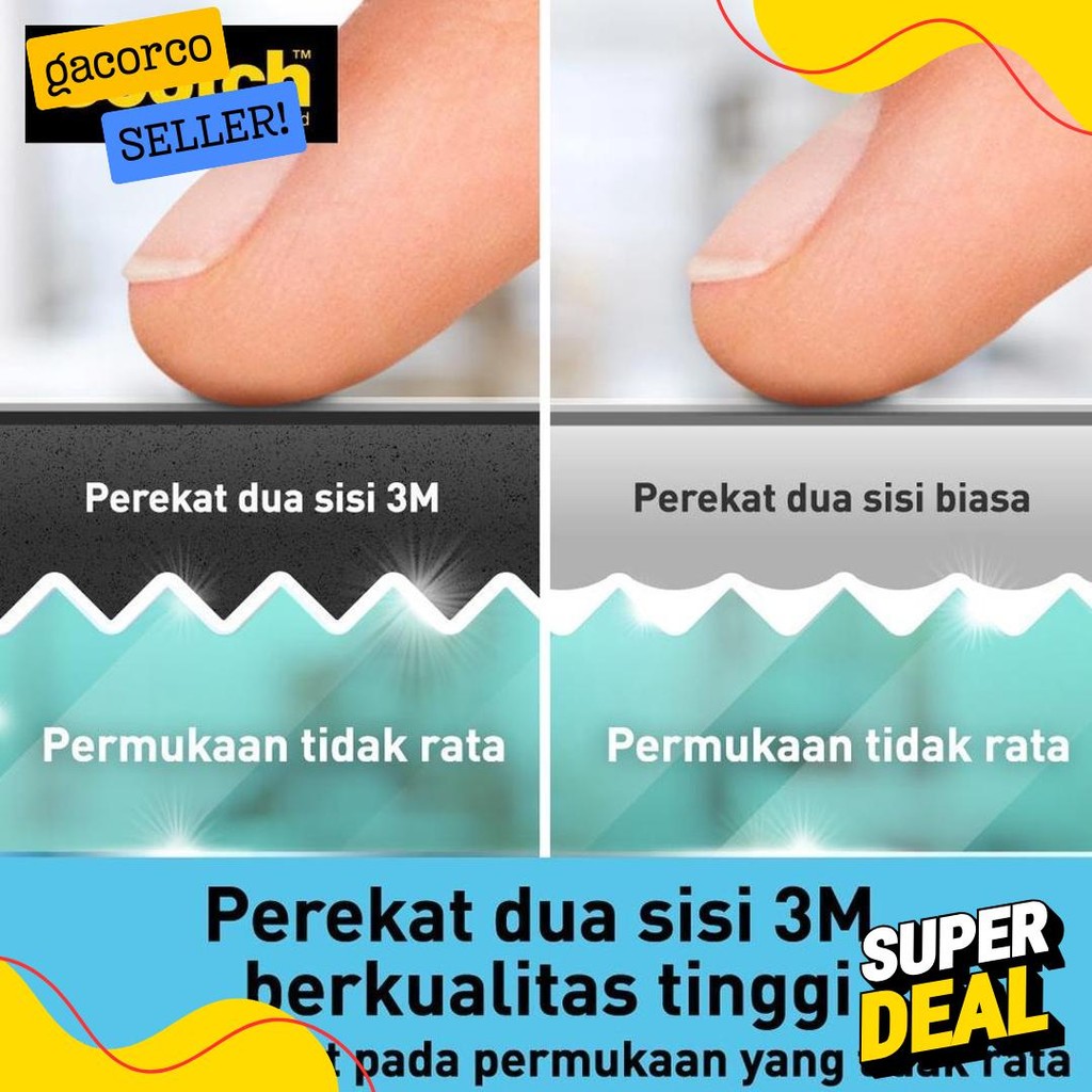 

3M Scotch Double Sided-Mounting Tape, Menahan Hingga 3.3Kg, 1 Pc, Transparan, Untuk Pengunaan Dalam Ruangan Diskon Setengah Harga