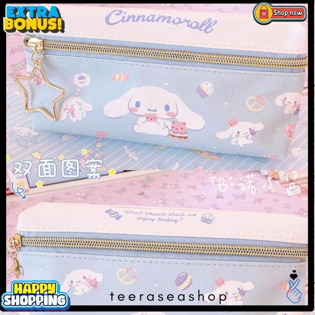 

Tempat Pensil Terbaru 2 Sisi / Kotak Pensil Sanrio Terbaru /Pencil Case Cinnamoroll Kueomi Melody 2 Sekat Diskon
