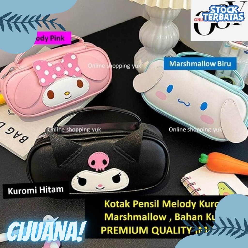 

Tempat Pensil Sanrio , Kotak Pensil Kuromi , Tas Kosmetik , Pouch , Motif Kuromi / Cinnamoroll / My Melody , Import Premium. Online Shopping Yuk. Kapasitas Besar. Bahan Kulit , Kuat & Sangat Cantik Exclusive. Terlengkap Dan Termurah