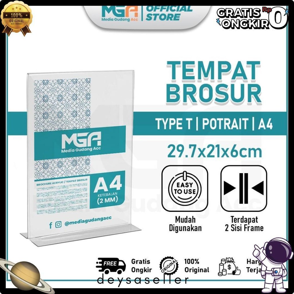 

Tempat Brosur A4 2Mm Portrait 2 Sisi / Tent Holder / Tent Card Stand Akrilik Terlaris! Produk Ini Banyak Dicari