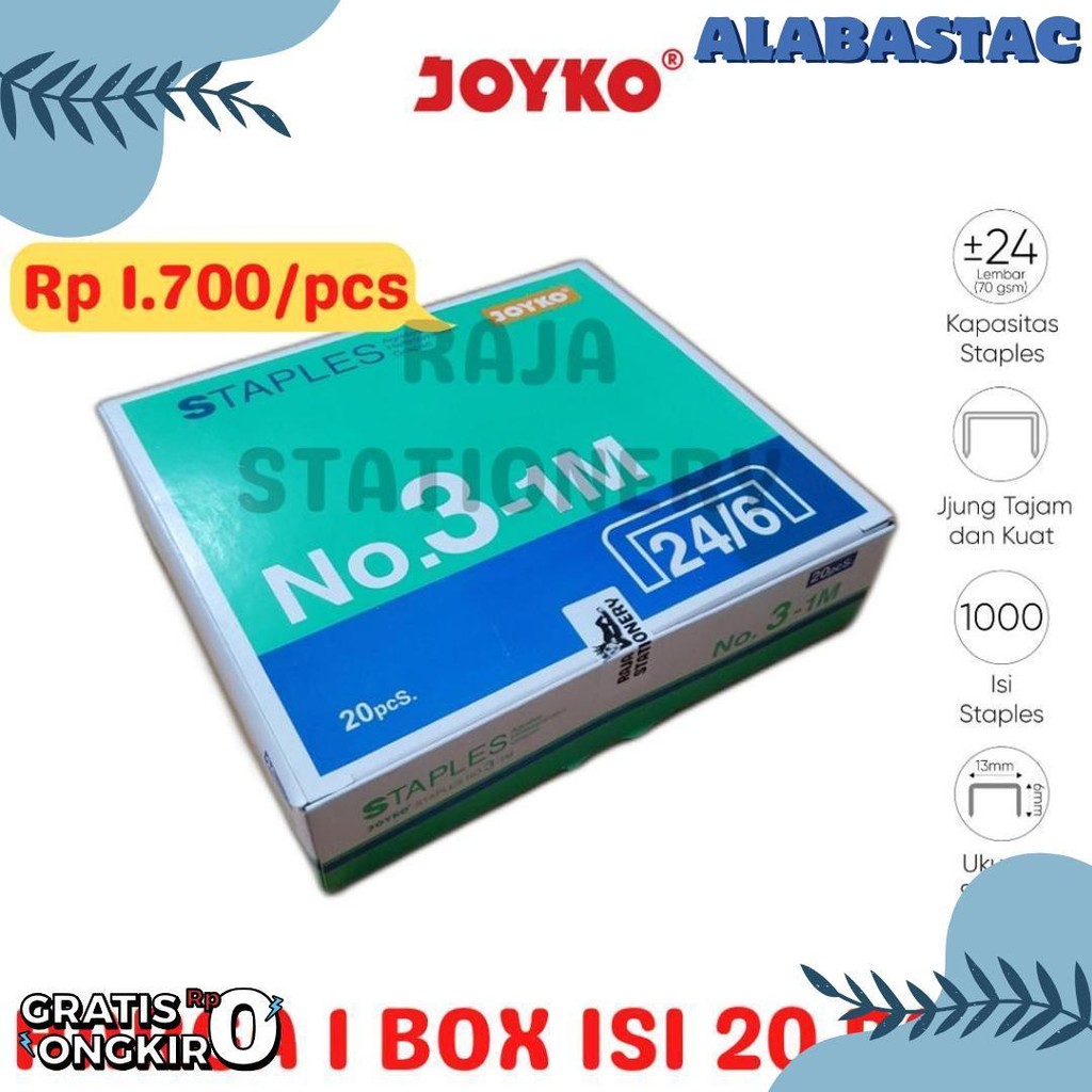 

Joyko Staples No.3 Isi Stepler Besar Hekter Joyko No.3-1M [20Pcs] Terlaris! Produk Ini Banyak Dicari