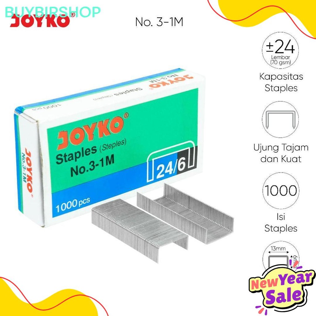 

Joyko Staples No.3 Isi Stepler Besar Hekter Joyko No.3-1M [20Pcs] Terlengkap Dan Termurah