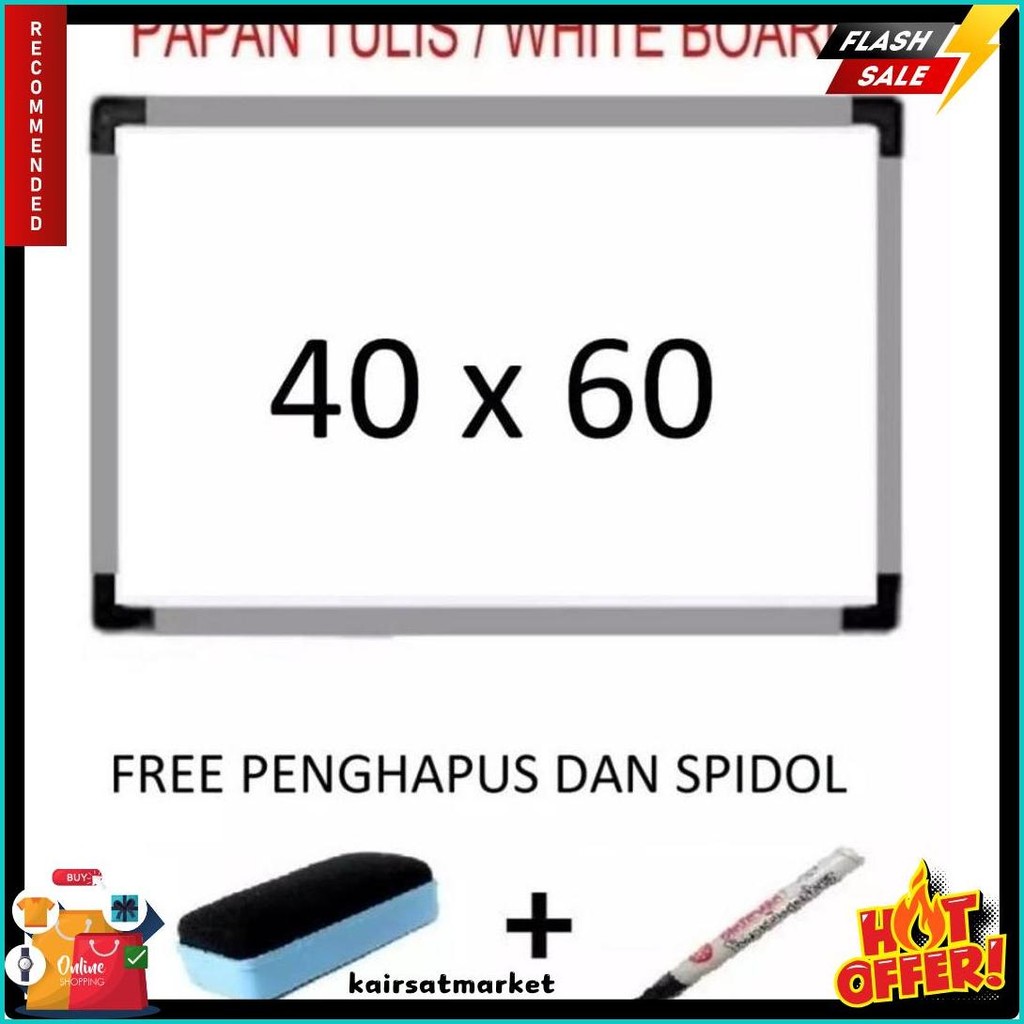 

Papan Tulis Whiteboard 40 X 60 Cm Gratis Spidol Dan Penghapus List Alumunium Terlaris Flash Sale! Diskon Hingga 70%