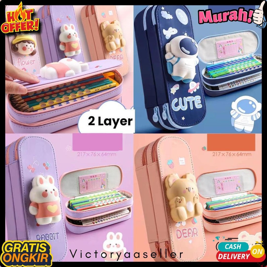 

Kotak Pensil 3D Squishy Tempat Pensil Hardcase Waterproof Pencil Case Anak Lucu 2 Tingkat 2 Lapis Flash Sale! Diskon Hingga 70%