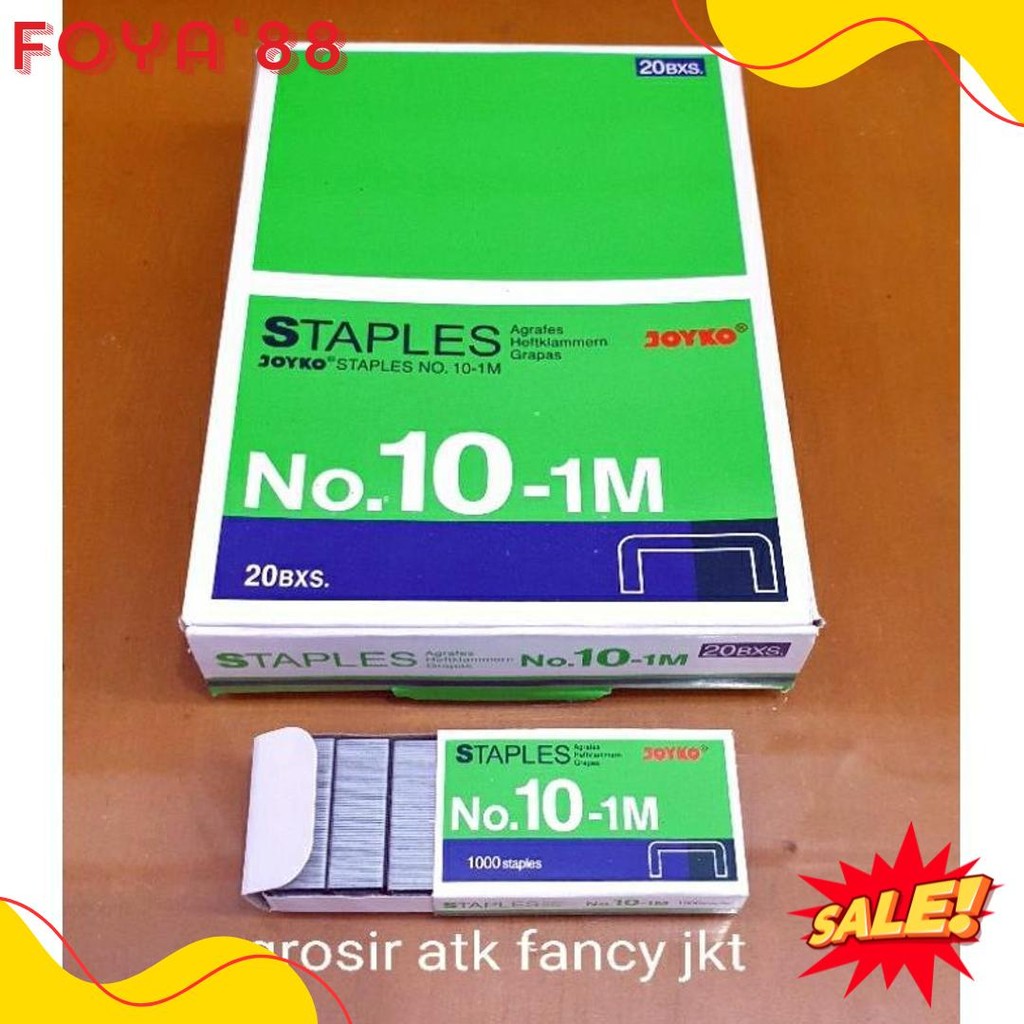 

( 1 Dus = 20 Pak Kecil ) 10-1M Staples Steples Isi Stapler Stepler Neces Joyko No. 10 - 1M Kecil Terlengkap Dan Termurah