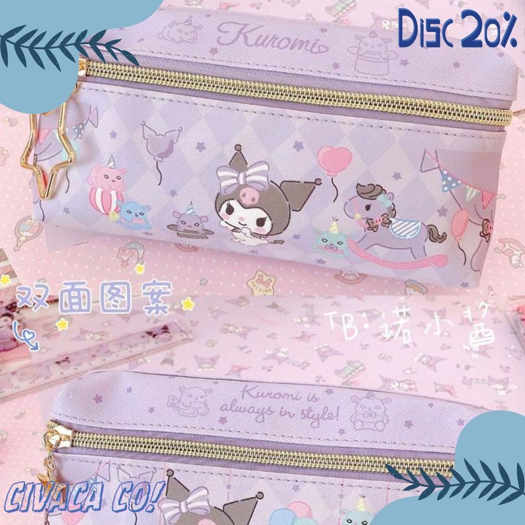 

Tempat Pensil Terbaru 2 Sisi / Kotak Pensil Sanrio Terbaru /Pencil Case Cinnamoroll Kueomi Melody 2 Sekat Terlaris! Produk Ini Banyak Dicari