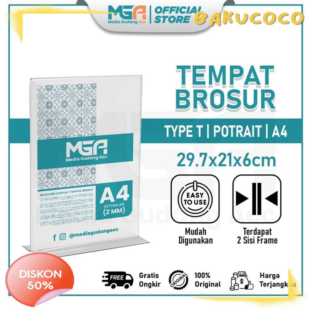 

Tempat Brosur A4 2Mm Portrait 2 Sisi / Tent Holder / Tent Card Stand Akrilik Diskon