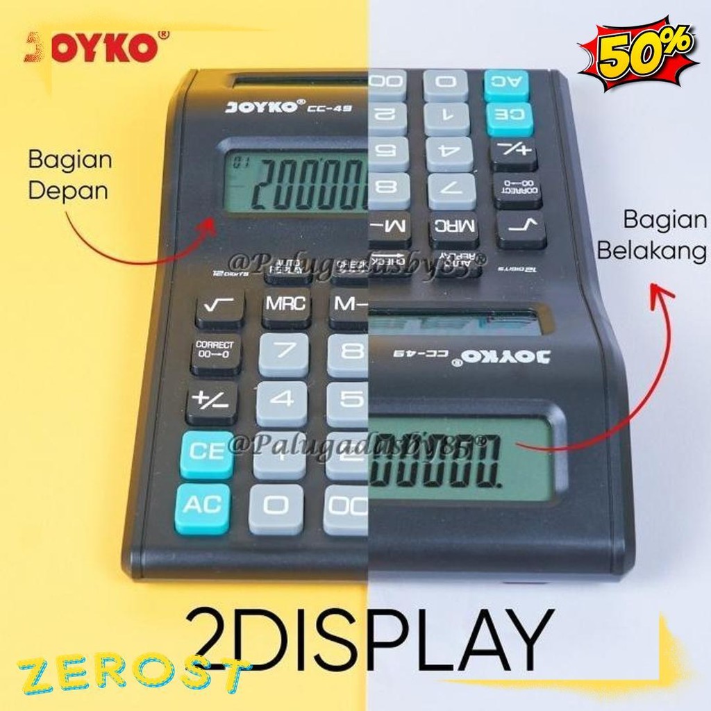 

Kalkulator Joyko Cc-49 12 Digits 2 Display (1 Biji) / Calculator Joyko Cc-49 / Joyko Cc 49 / Cc49 Terlaris! Produk Ini Banyak Dicari