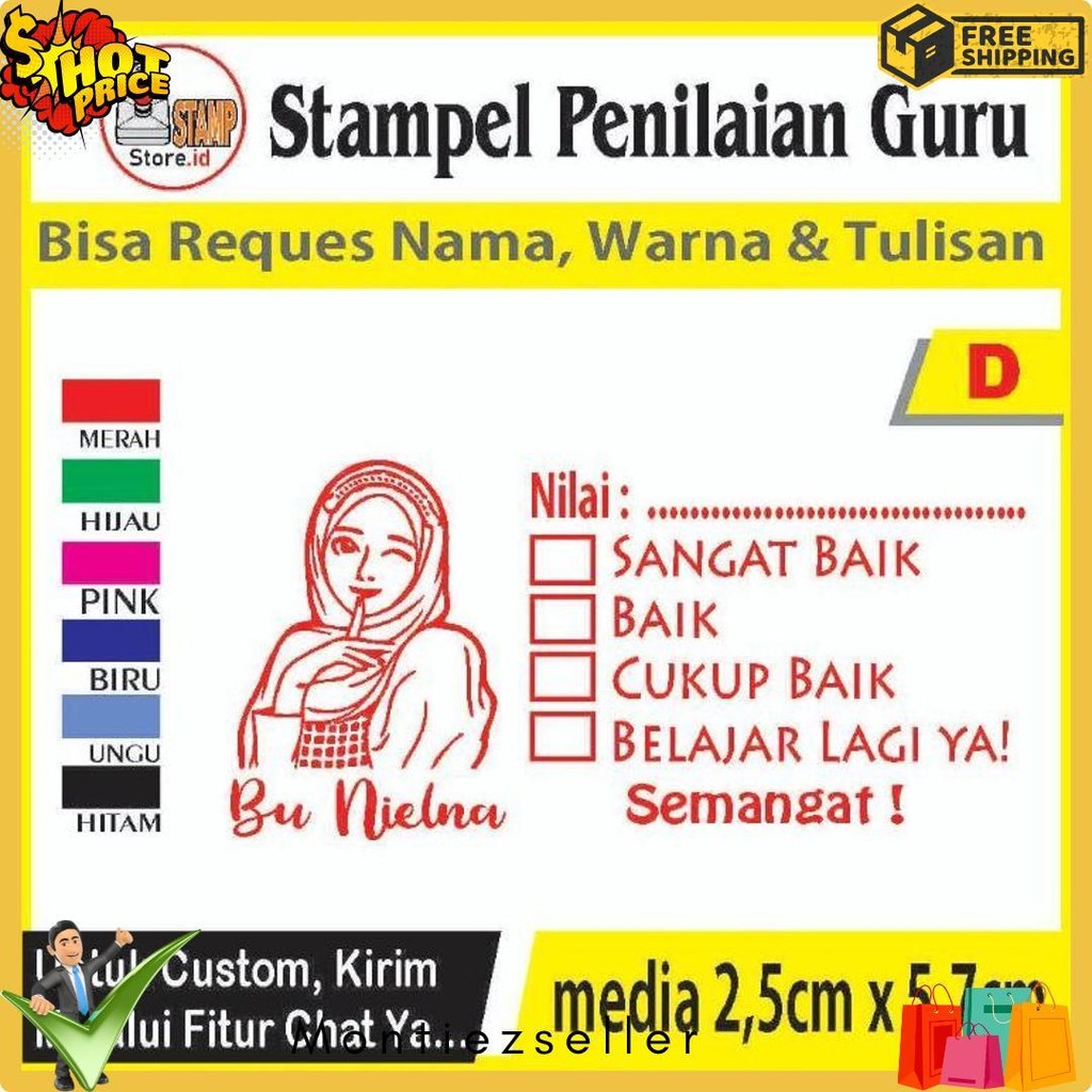 

Stempel Penilaian/Ganti Nama, Gambar Dan Warna/Cap Guru/Stampelbuguru Diskon Setengah Harga