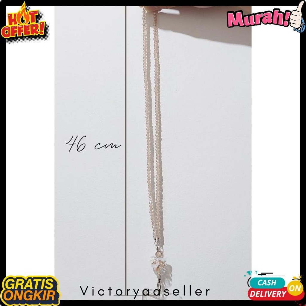 

[Lalaluna] Lanyard Crystal Beads Aesthetic | Gantungan Id Card Kantor - Bloom Flash Sale! Diskon Hingga 70%