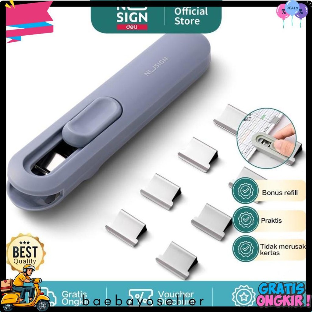 

Nusign Fastener / Binder Clip / Penjepit Kertas Otomatis Gratis 8 Buah Clip Ns085 Diskon Setengah Harga