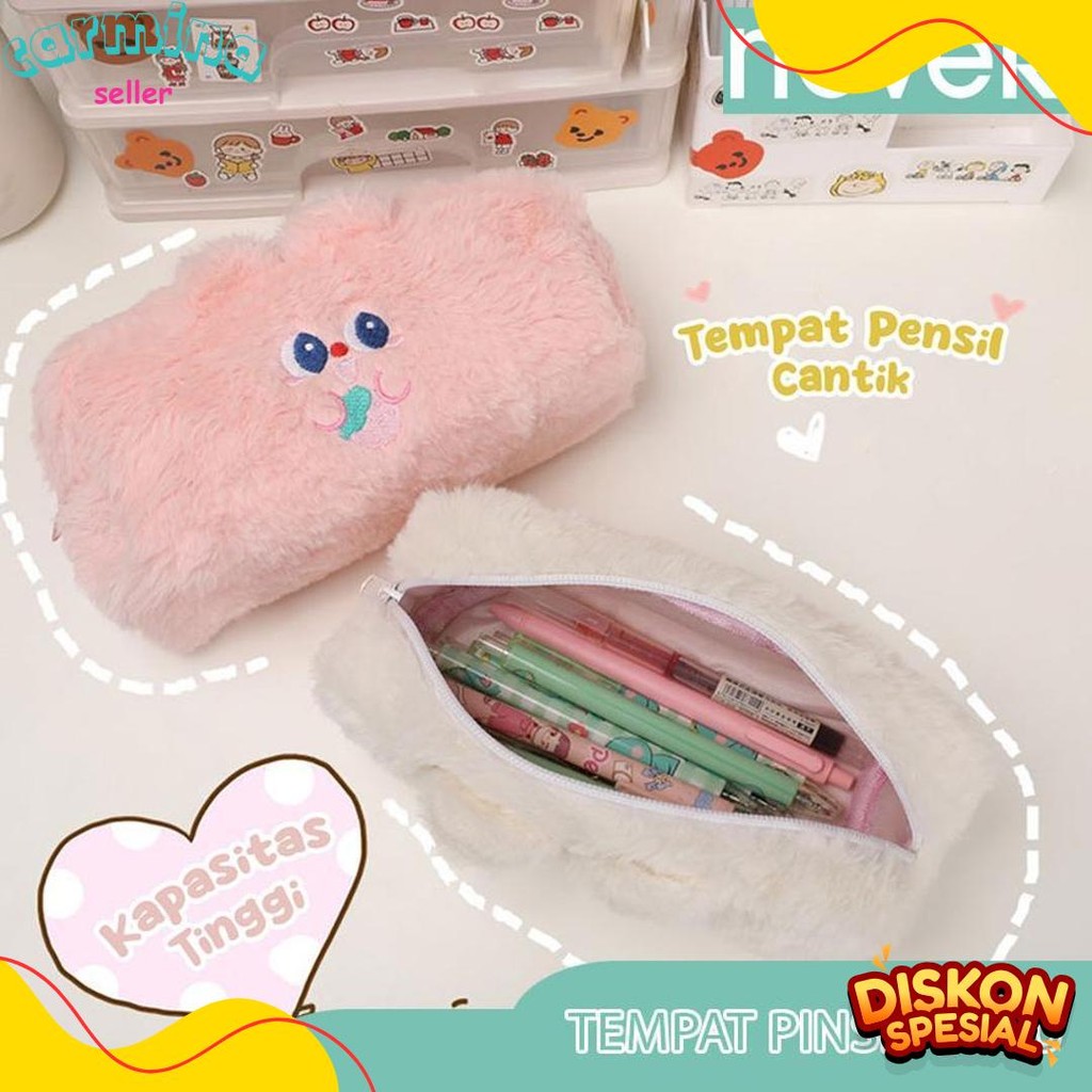 

Never Official- Tempat Pensil Bulu Soft Cute/ Tas Pensil Kosmetik/ Pouch Makeup Kecil Terlengkap Dan Termurah