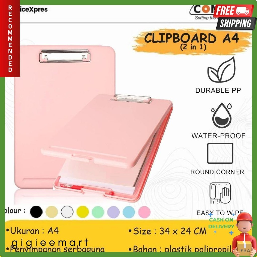 

Clipboard + Storage Alas Papan Ujian / Papan Jalan 2In1 / Clipboard 2 In 1 / Clip Board A4 Terlaris! Produk Ini Banyak Dicari