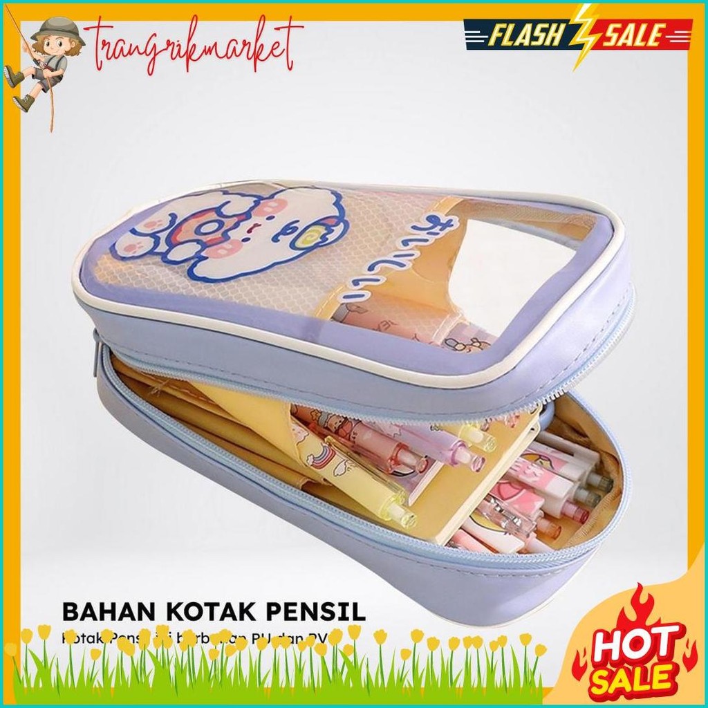 

Pencil Case Tempat Pensil Anak Transparan Motif Kartun Korean Style / Tempat Alat Tulis Perlengkapan Sekolah Multifungsi/TempatPulpen Bunda A61 Diskon