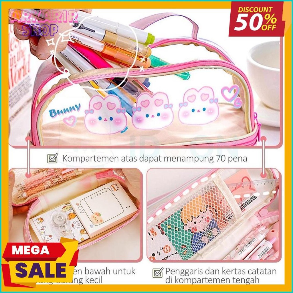 

Idoon Pencil Case Transparan Korea Tempat Pensil Besar Dua Lapis Kotak Pensil Tempat Pola Hewan Lucu Terlengkap Dan Termurah