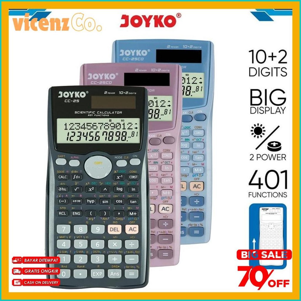 

Joyko Cc-25Co ~ Kalkulator Sekolah Scientific Calculator Color Cc25Co Kuliah Flash Sale! Diskon Hingga 70%