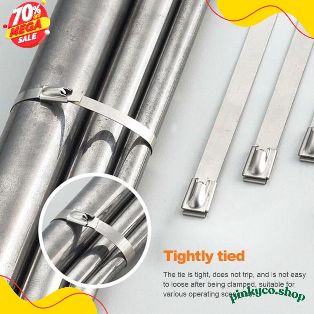 

50Pcs 15/20/30Cm Kabel Ties Stainless Steel Cable Ties Kabel Tis Steel 304 Diskon Setengah Harga