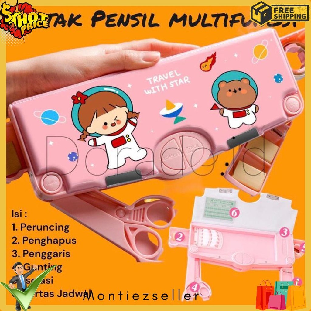 

Kotak Pensil Multifungsi Lengkap Peruncing Gunting Isolasi Penghapus Penggaris Terlaris! Produk Ini Banyak Dicari