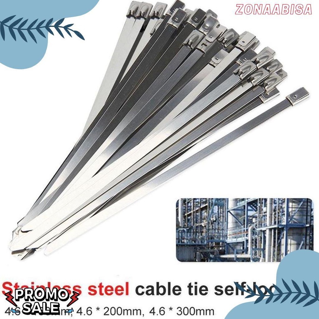 

50Pcs 15/20/30Cm Kabel Ties Stainless Steel Cable Ties Kabel Tis Steel 304 Flash Sale! Diskon Hingga 70%