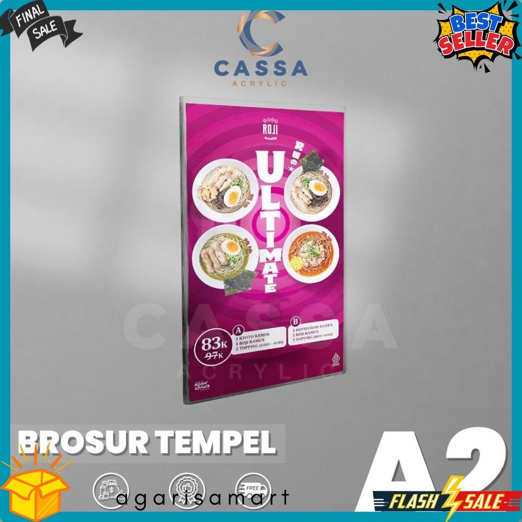 

Tempat Brosur Tempel / Sign Holder Acrylic / Akrilik Dinding A2 Terlengkap Dan Termurah