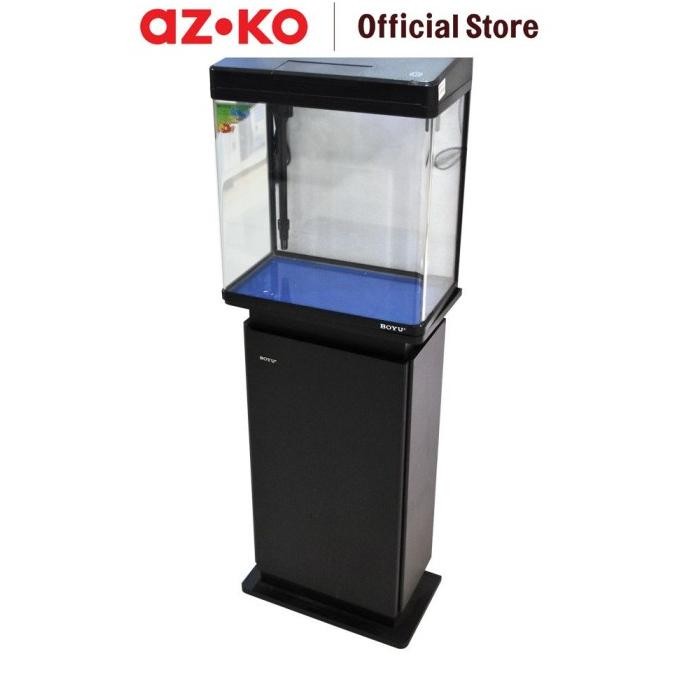 Terlaris Azko Boyu 31 Ltr Set Aquarium & Kabinet Ms-420M - Hitam Ready Stok
