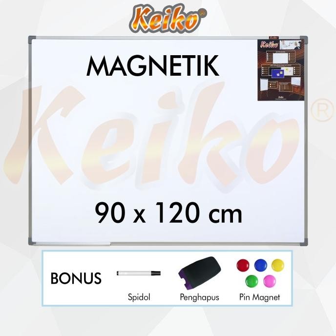

TERLARIS - Papan Tulis Whiteboard Gantung Magnet Single Face Keiko 90 x 120 cm