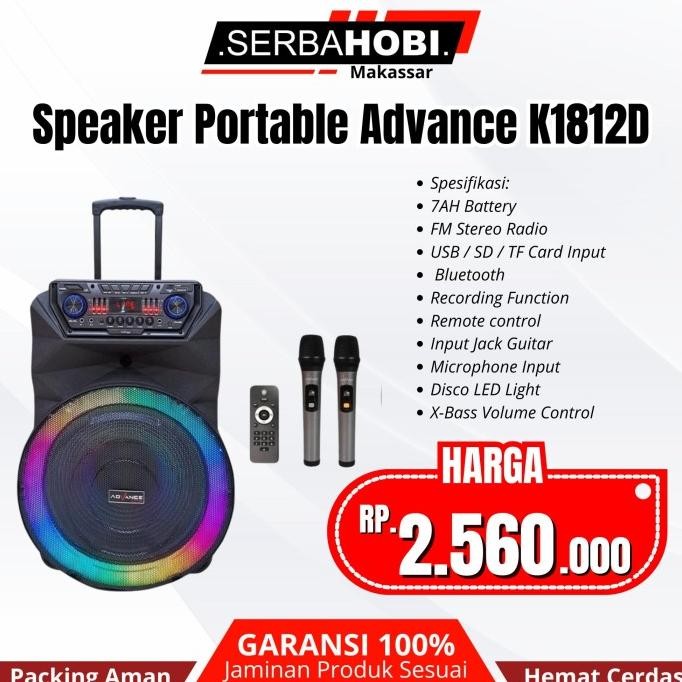 +++++] Speaker Portable Advance K1812D Sound Mantap