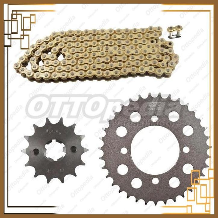 [BSM] GEAR GIR SET RANTAI MOTOR KOMPLIT SSS 428 - 14/35 FOR RX KING