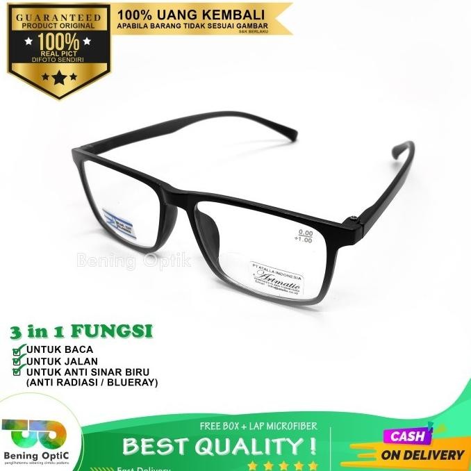 (Good) kacamata PLUS 3 in 1, DOUBLE FOKUS,untuk Baca Jalan Anti Radiasi3