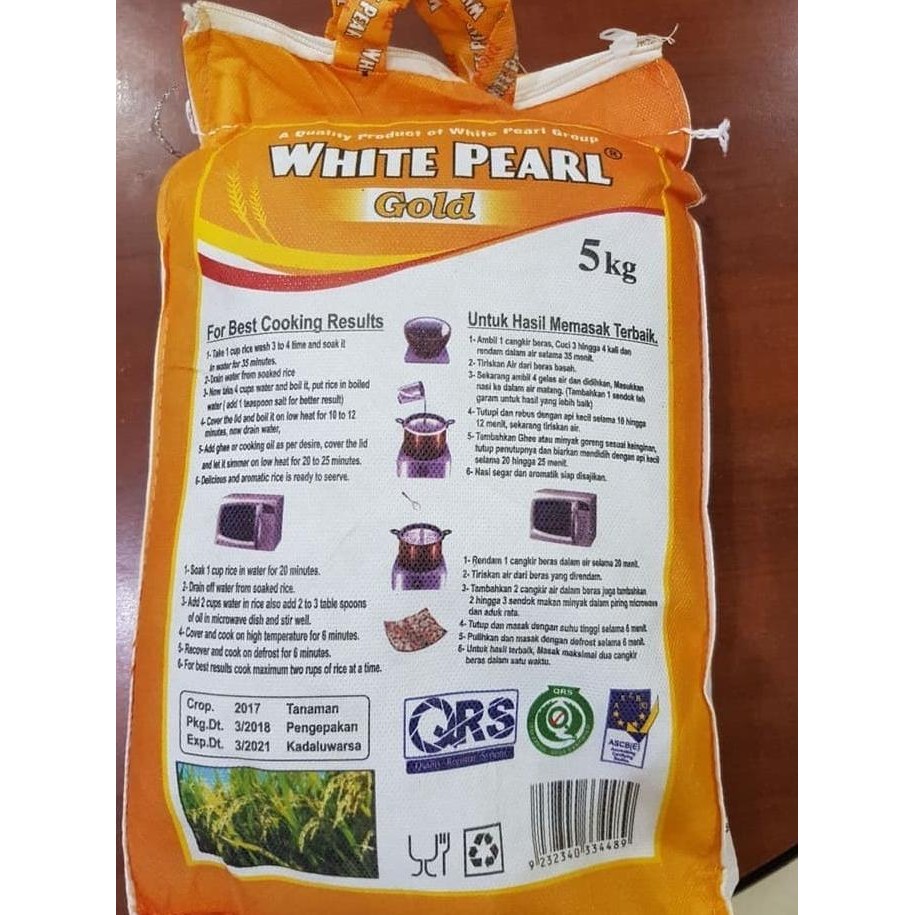 

(Good) Ecer Beras Basmati Rice White Pearl 1000 gram 1 kg