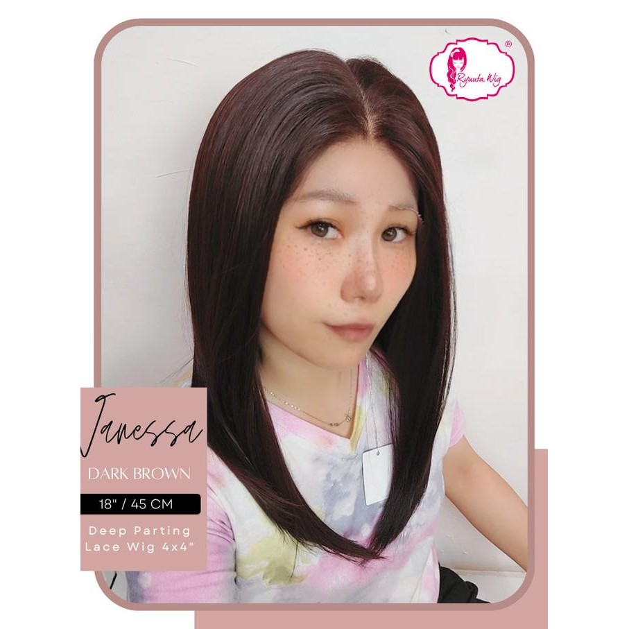 BEBAS ONGKIR - Half Lace Wig Free Parting RyuutaWig Deep Part Vanessa