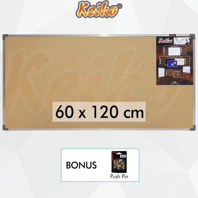 

TERMURAH - Softboard Cork Pin Board / Papan Mading Gantung Keiko 60 x 120 cm