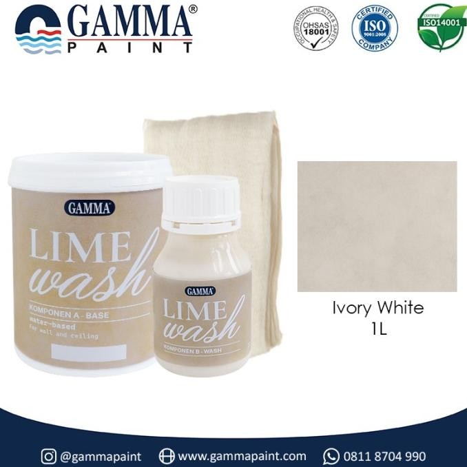 

Baru Gamma Lime Wash Kit (1L & 300Ml) - Ivory White - Cat Motif Limestone Natural Premium