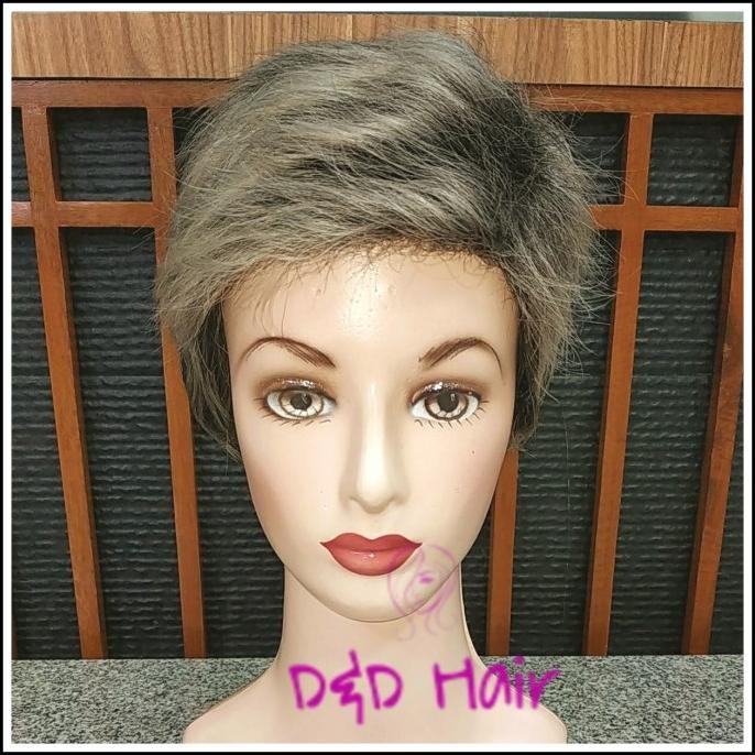 TERBARU - Wig Rambut - Wig Wanita - Wig Nenek - D&D001 - Grey - Wig Uban