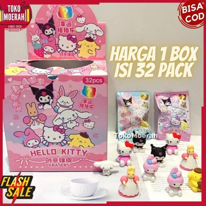 

TERLARIS - PENGHAPUS SANRIO MISTERI 1 BOX 32 pcs PENGHAPUS LUCU SANRIO MYSTERY