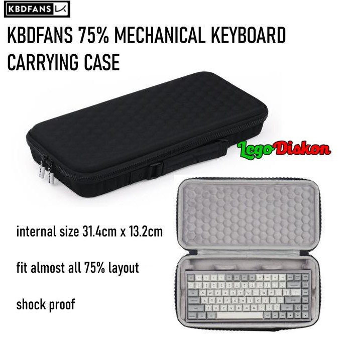 Kbdfans 75% Mechanical Keyboard Carrying Case - Tas Keyboard Eva New Stok