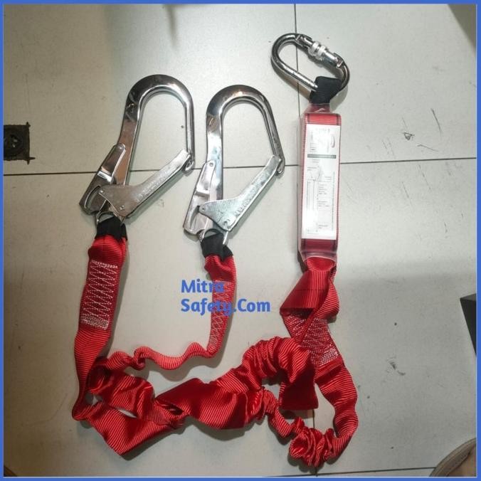 

Lanyard Ganda Elastis + Absorber Leopard Lp 0464 Original / Double Lanyard Absorber Leopard New Stok
