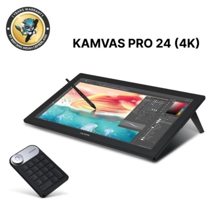 Huion Kamvas Pro 24 4K Srgb 140% Drawing Tablet New Stok