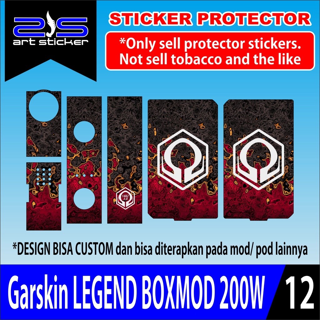 

*PromoGet2* Legend Boxmod 200w Black Red Hex Stiker Garskin HP/Case Custom Dan COD