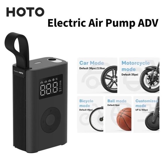 HOTO Electric Air Pump ADV Portable Air Compressor Tire Inflator Rechargeable Car Bike Bicycle Ball 