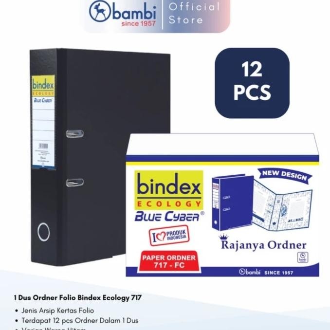 

NEW ODNER BINDEX FOLIO 717 HITAM HARGA SATU DUS ISI 12