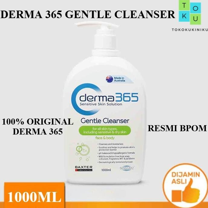 TERBARU - ORIGINAL BPOM Derma 365 Derma365 Gentle Cleanser 1000ml Face Body Sabun Mandi