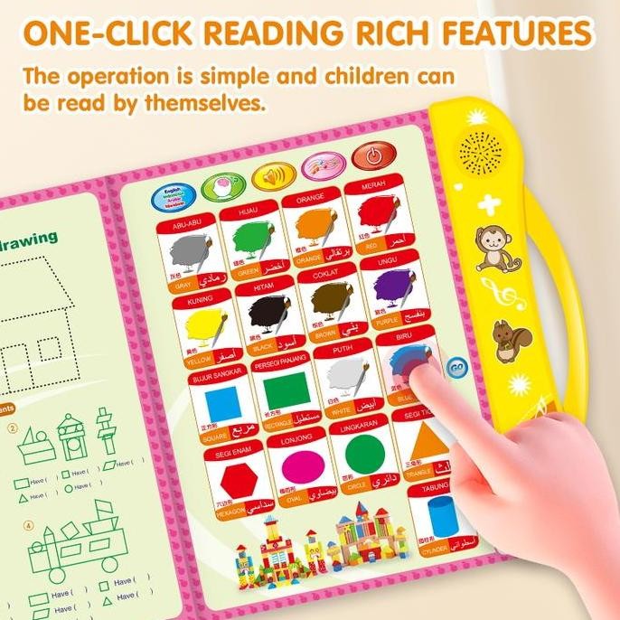 Habibi E-Book Mainan Belajar Buku Pintar Edukasi Elektronik Anak Buku Pintar : Baca, Dengar, dan Bel