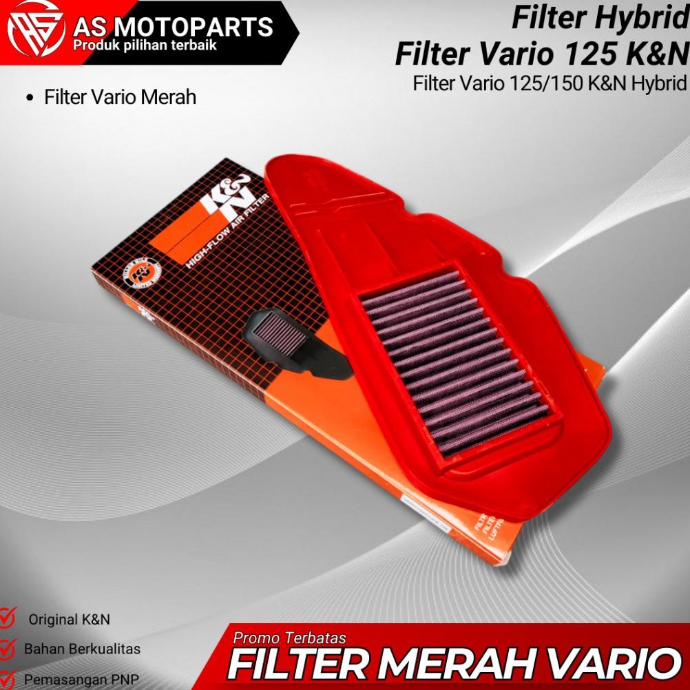Filter Udara Vario Merah K&N Hybrid Vario 125/150 Filter Merah Vario Filter Udara